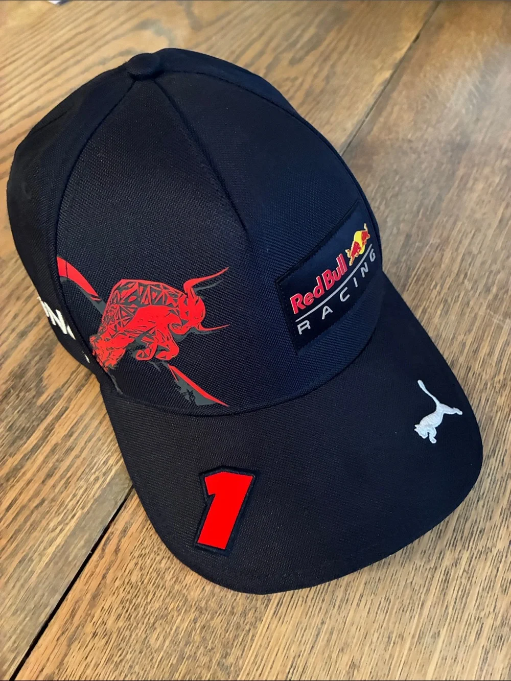 Formula One Puma Red Bull Racing Black Cap with Red Accent. ADULT